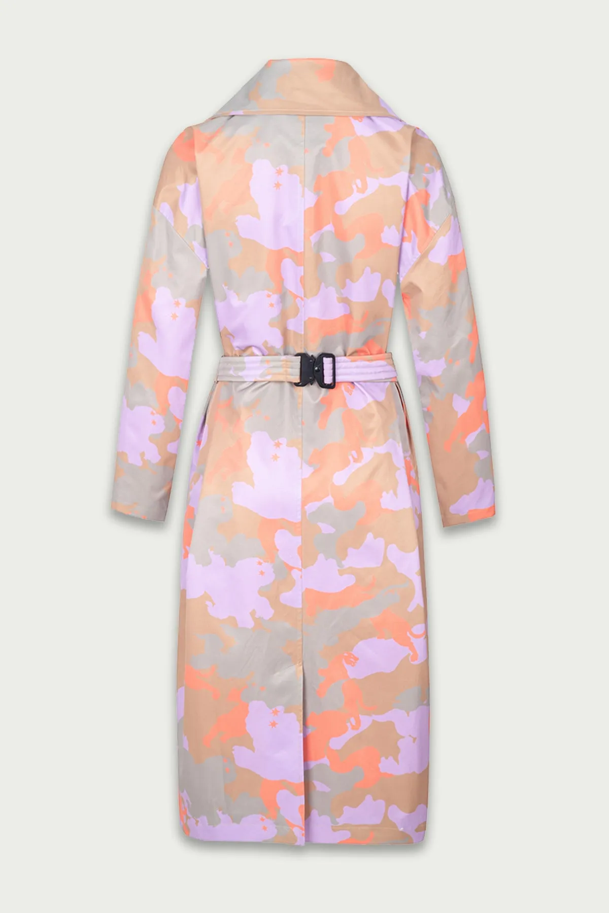 Mukzin | Detachable Belt Bag Print Trench Coat