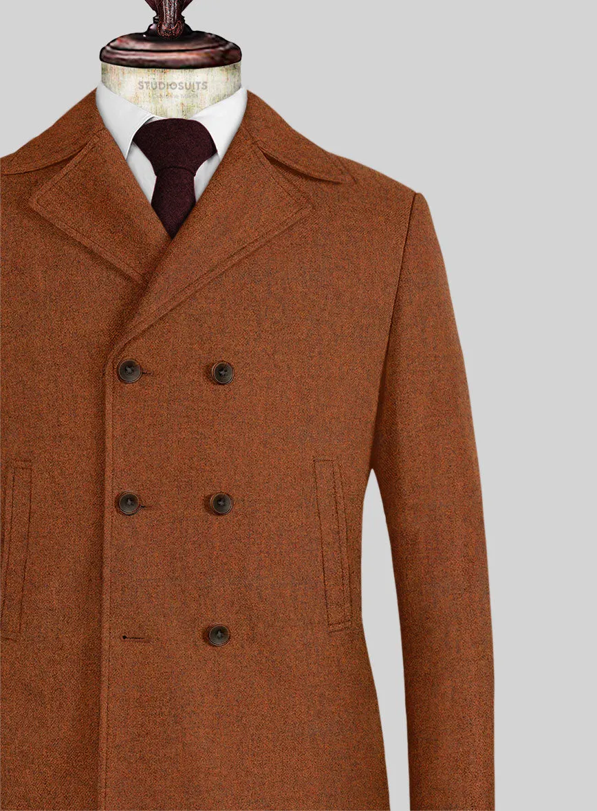 Naples Cosmic Tan Tweed Pea Coat