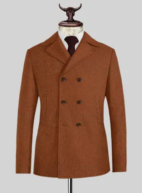 Naples Cosmic Tan Tweed Pea Coat