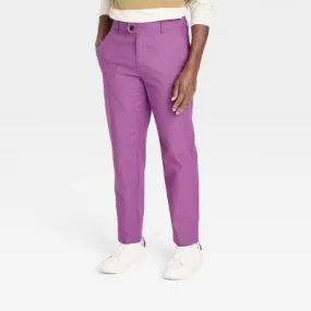 New - Houston White Adult Checkered Chino Pants - Purple XL