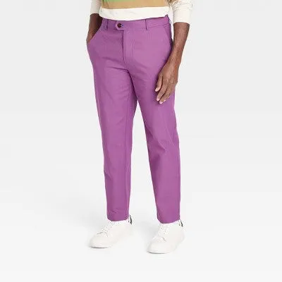 New - Houston White Adult Checkered Chino Pants - Purple XL