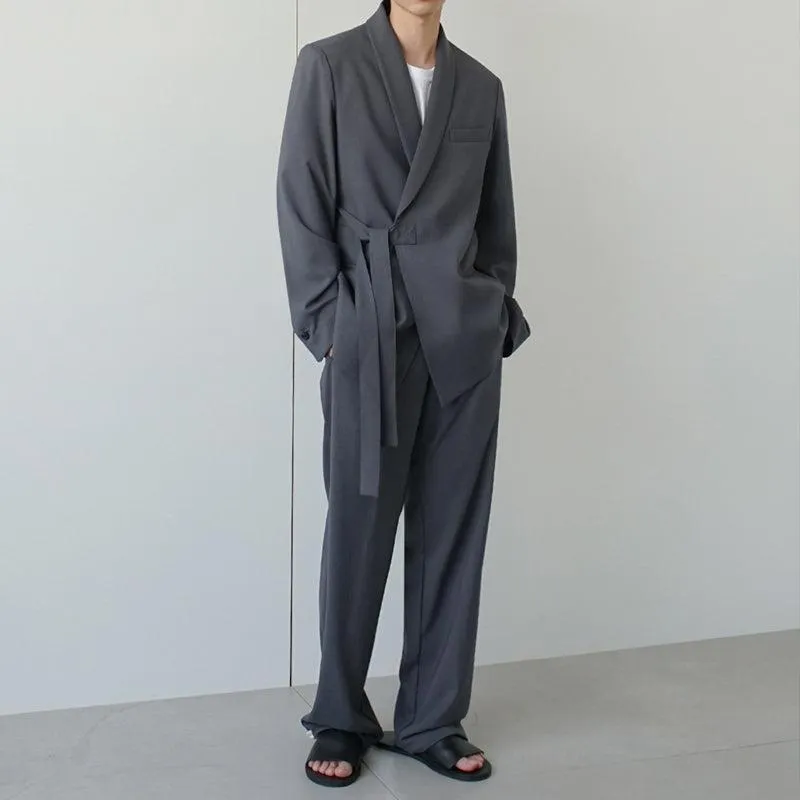 OH Sleek Side Cloth Belt Blazer & Pants Set