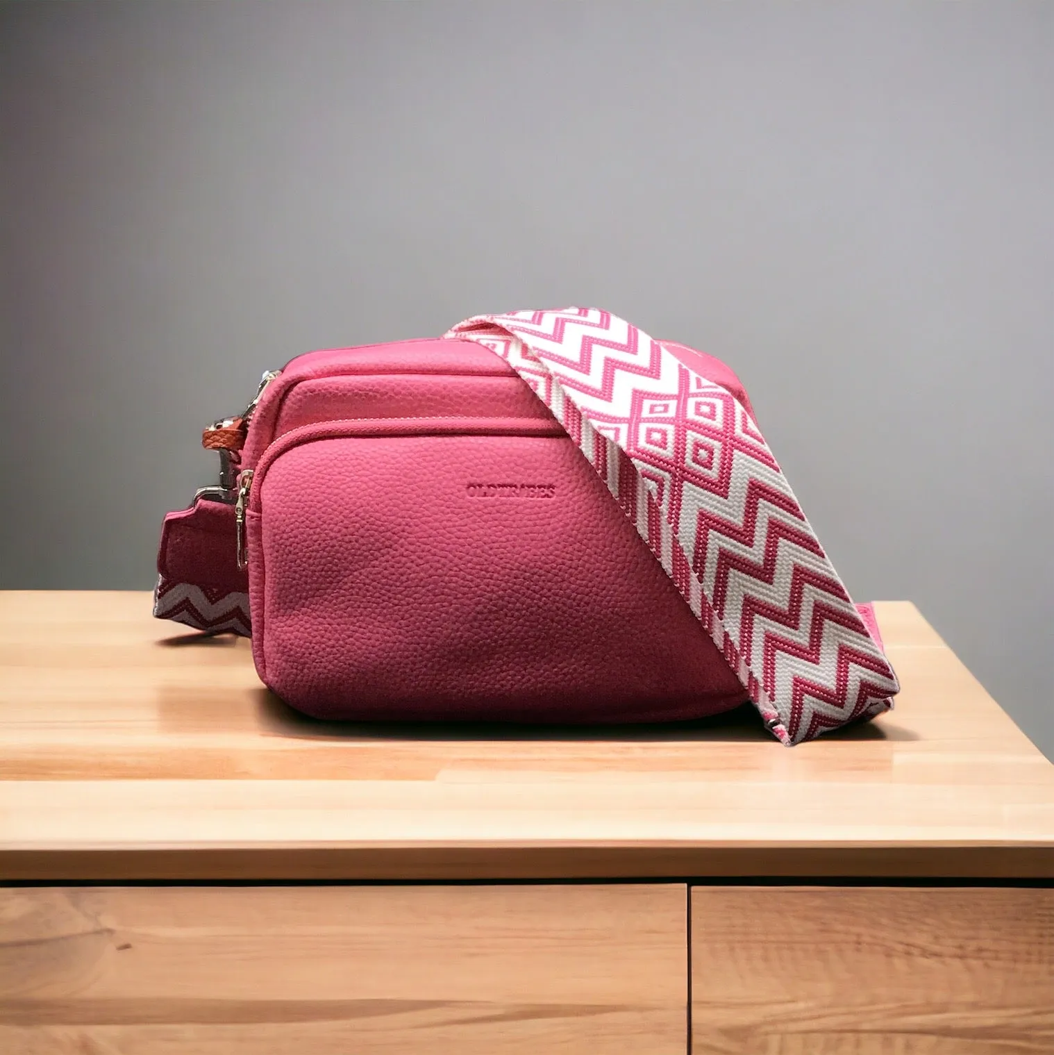 OldTribes™ Pink Leather Crossbody Bag