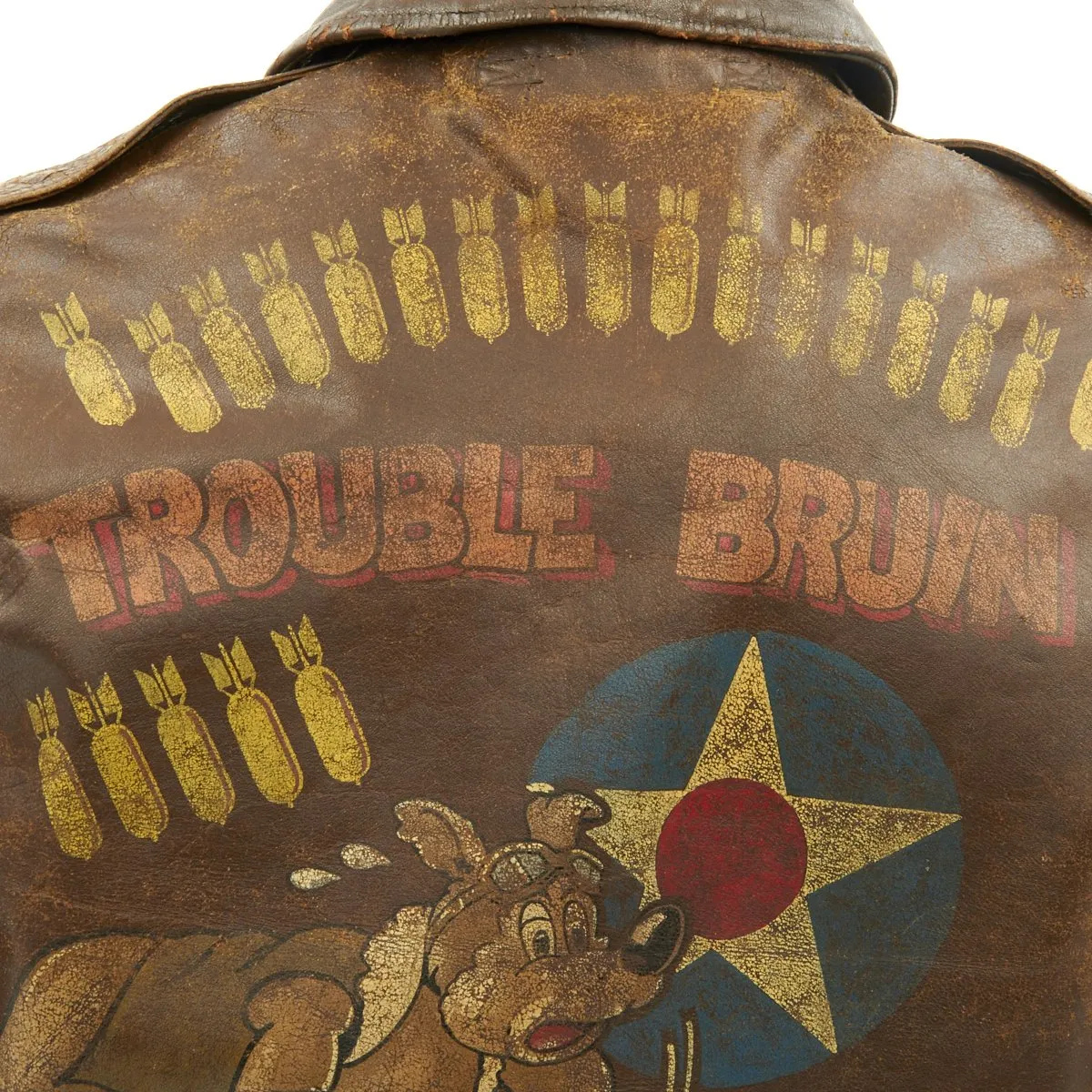 Original U.S. WWII B-25 Bomber Trouble Bruin A-2 Flight Jacket - 488th Bomb Squadron