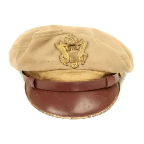 Original U.S. WWII USAAF Officer Khaki Crush Cap