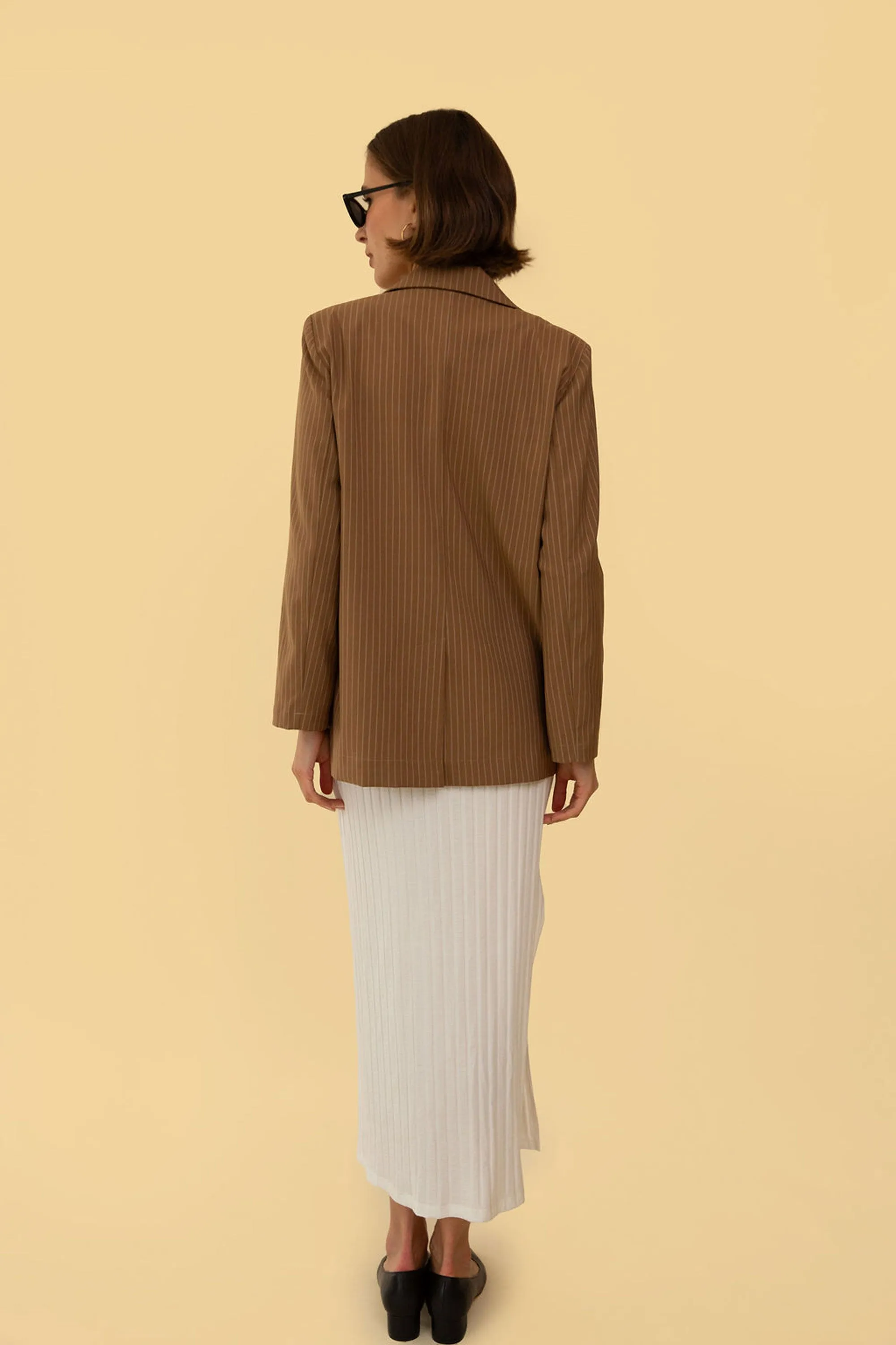 Parker Blazer in Tan Stripe