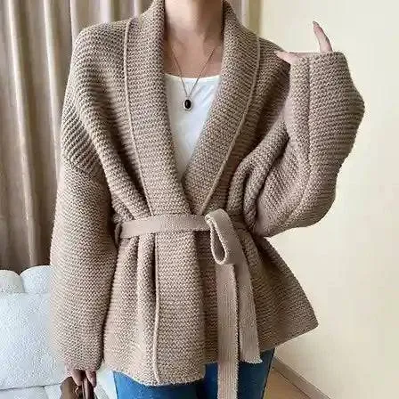 Paulina Long Sleeve Tie Wrap Knit Cardigan