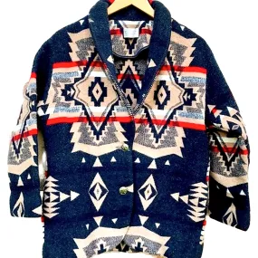 PENDLETON WOOLEN MILLS Vintage USA Wool Aztec Southwest Blanket Coat Jacket