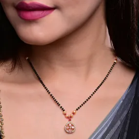 Pink Diamond Flower Mangalsutra For Women