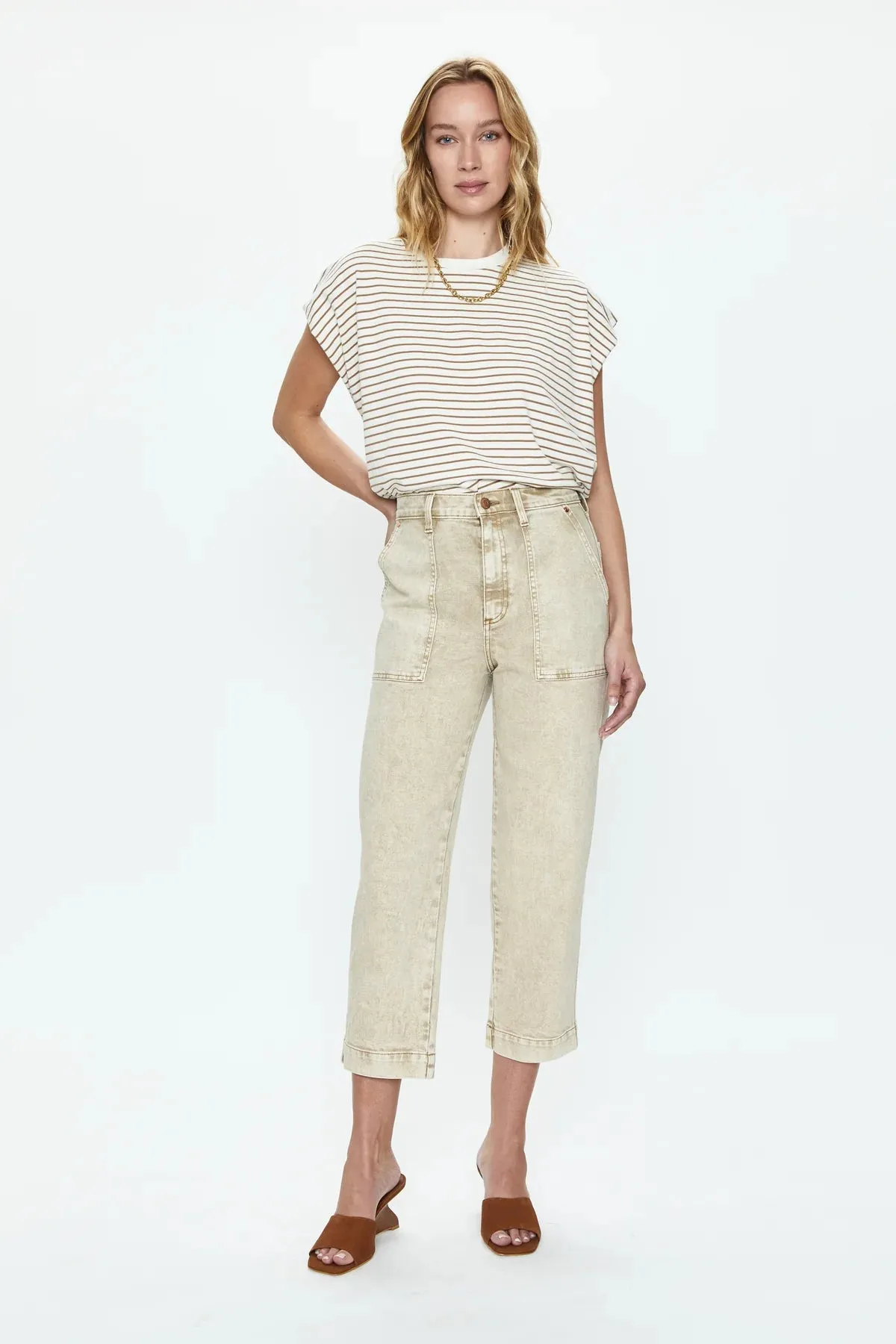 PIS Turner Super High Rise Barrel Jean in Fawn