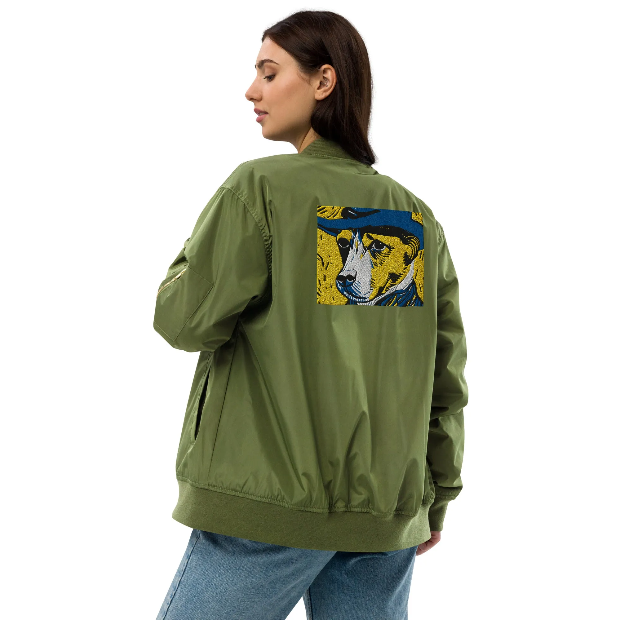 Premium recycled bomber jacket / Jack Russel Dog lover jacket