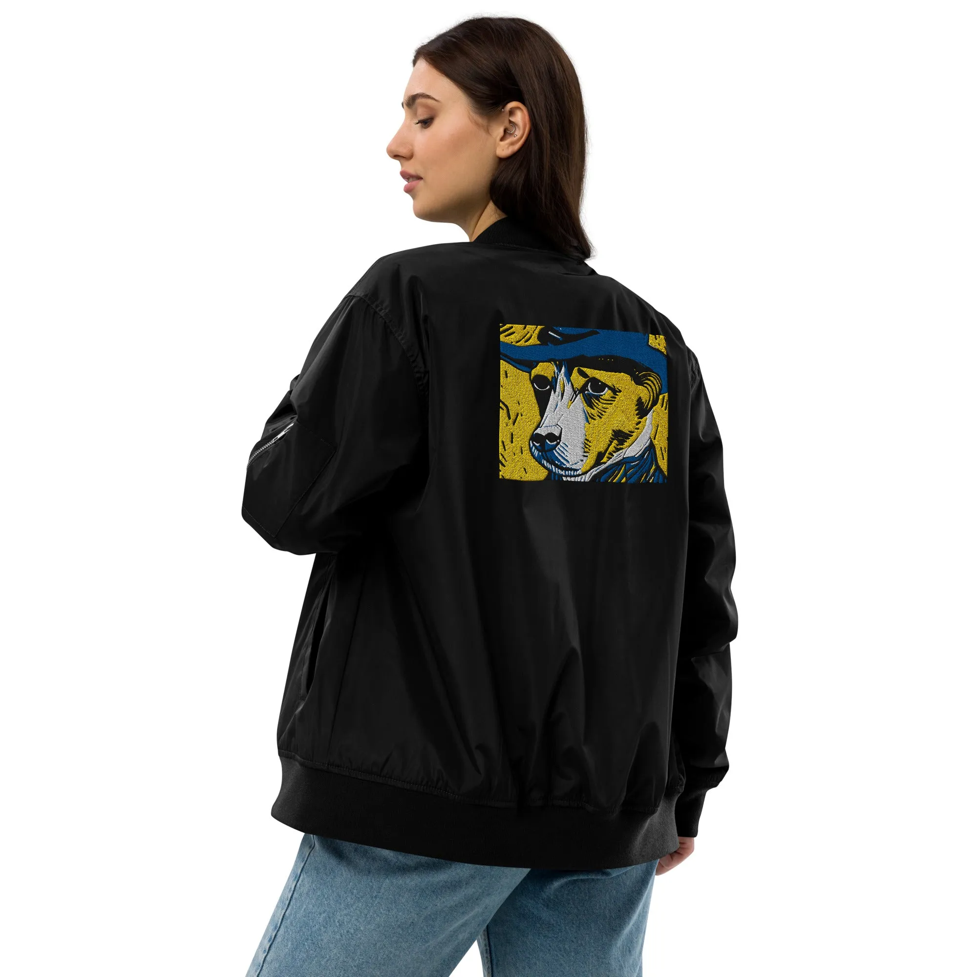 Premium recycled bomber jacket / Jack Russel Dog lover jacket