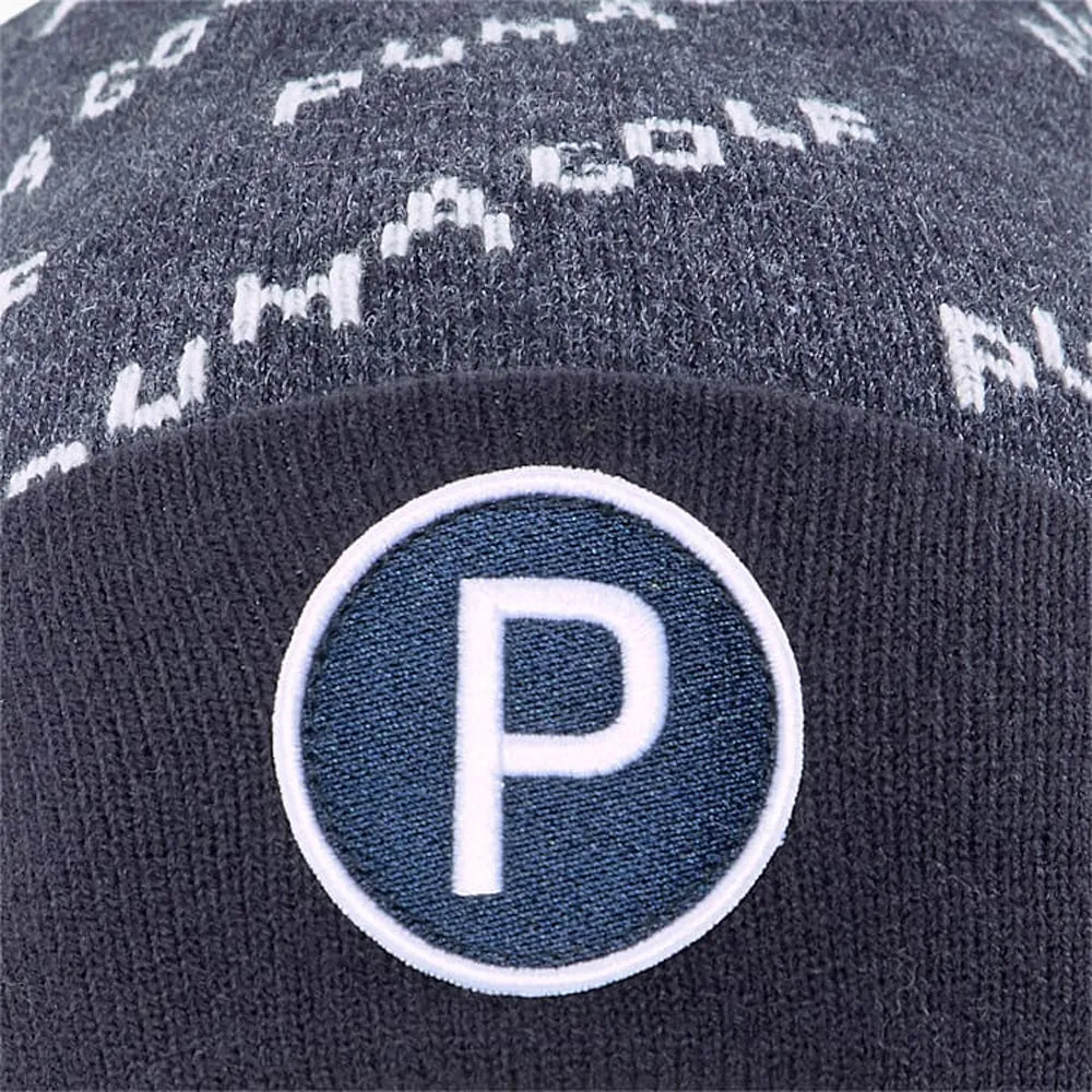 Puma P Removable Pom Beanie Hat - Navy Blazer/Bright White