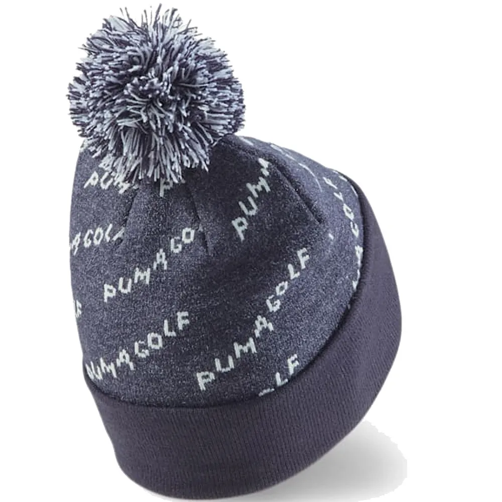 Puma P Removable Pom Beanie Hat - Navy Blazer/Bright White