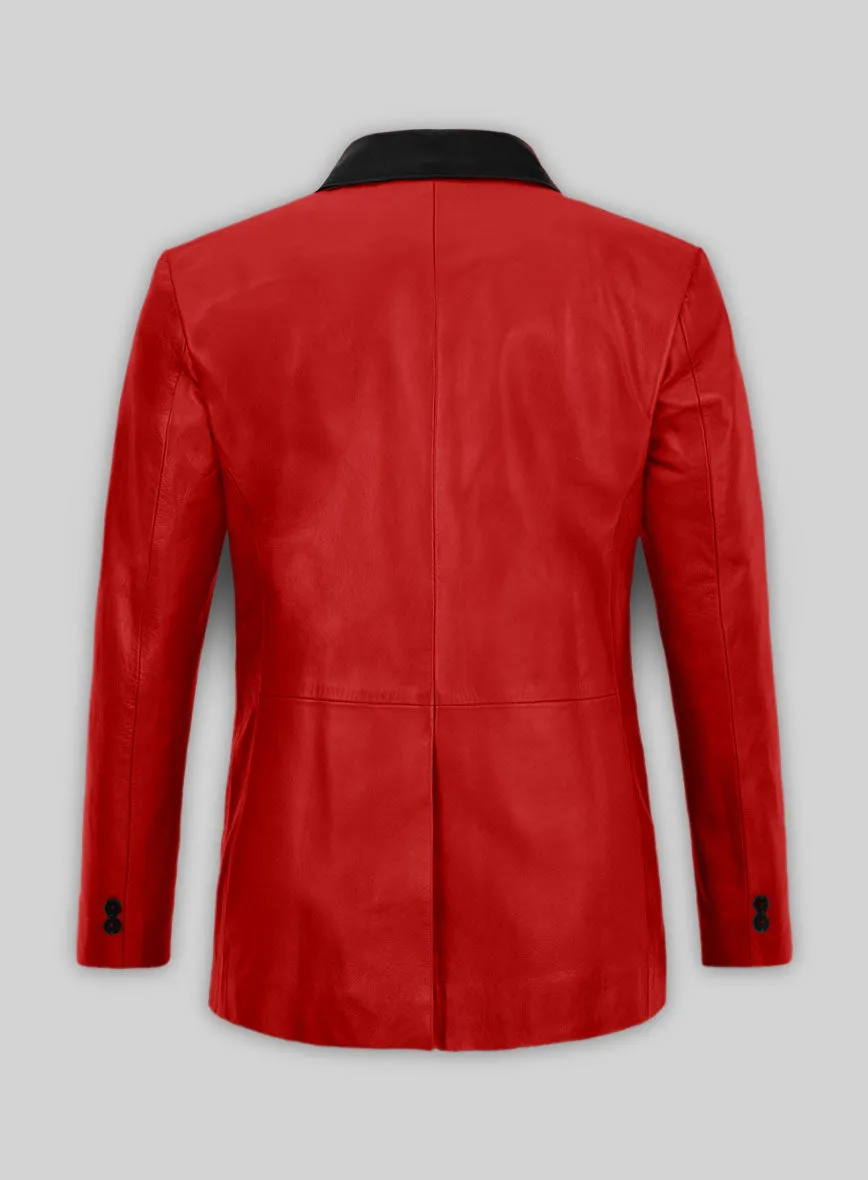 Red Hampton Leather Blazer