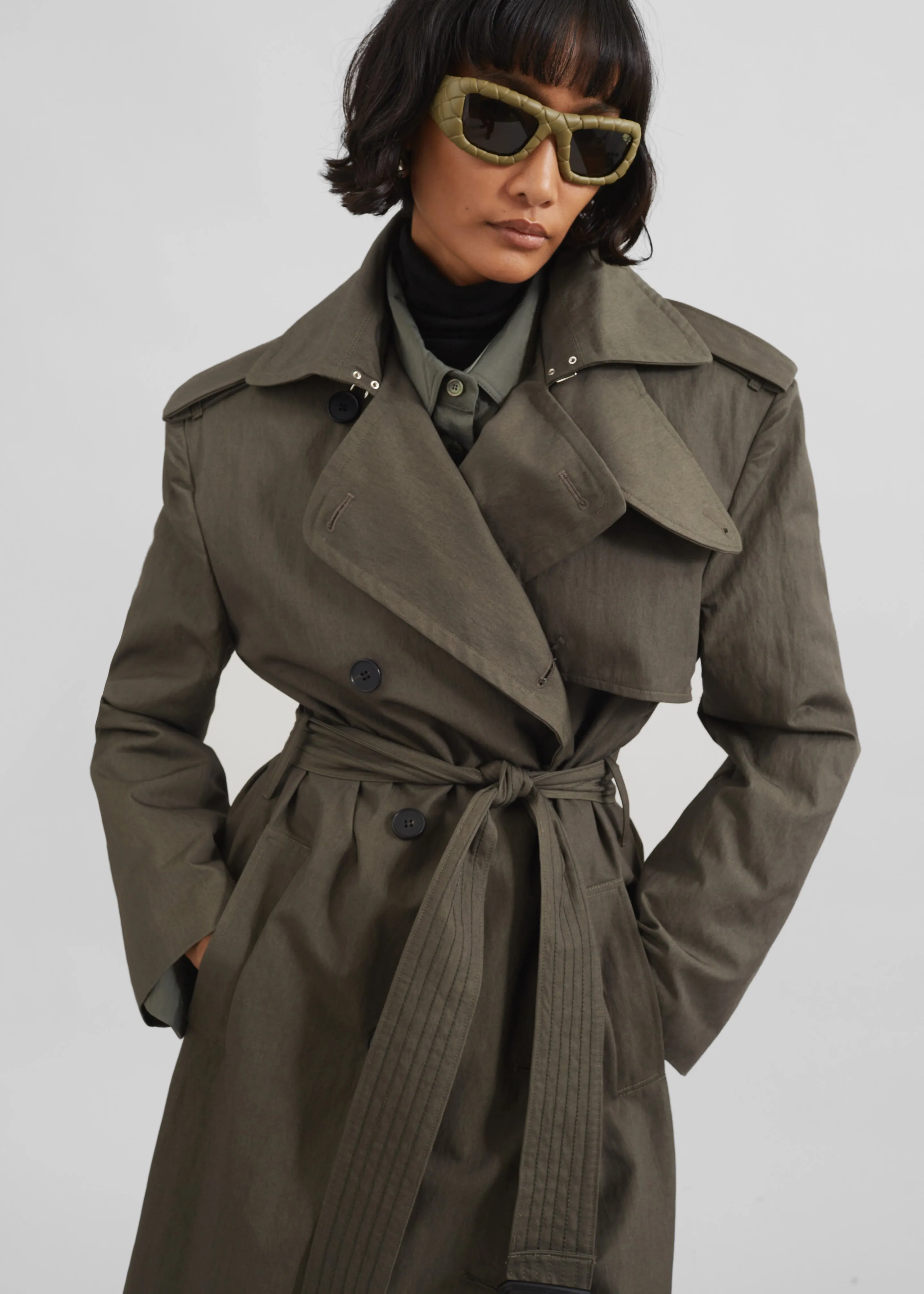 Rolen Trench Coat - Dark Olive