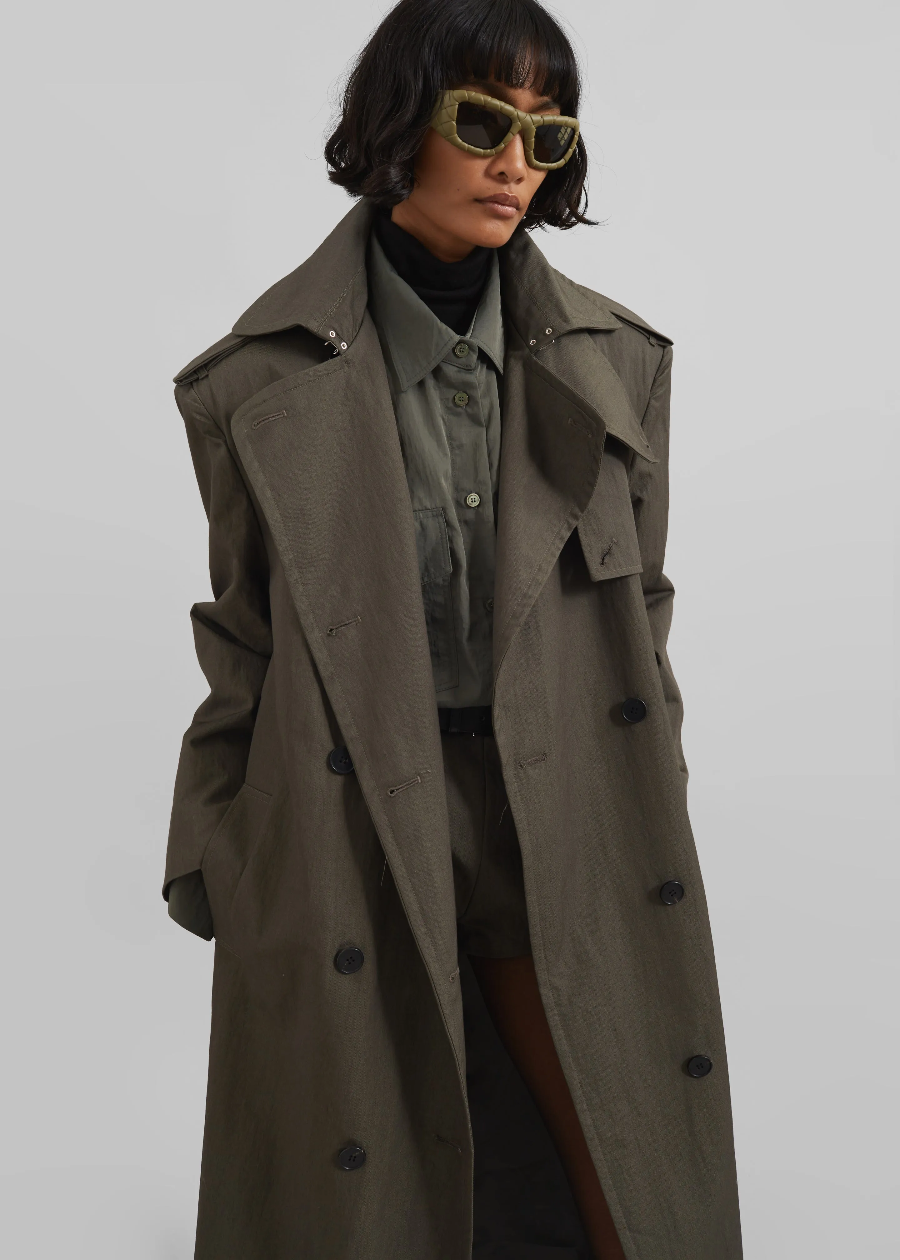 Rolen Trench Coat - Dark Olive