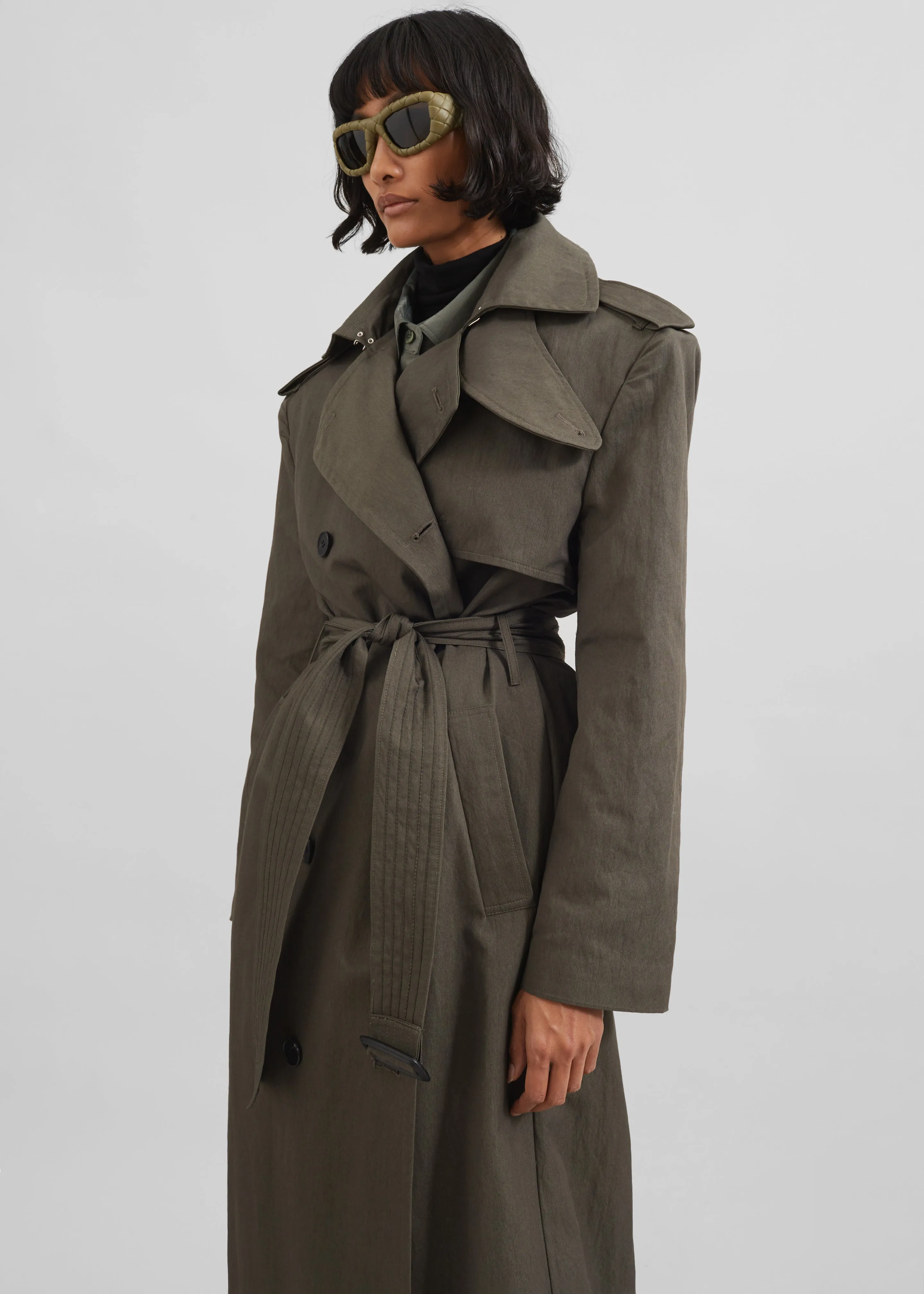 Rolen Trench Coat - Dark Olive