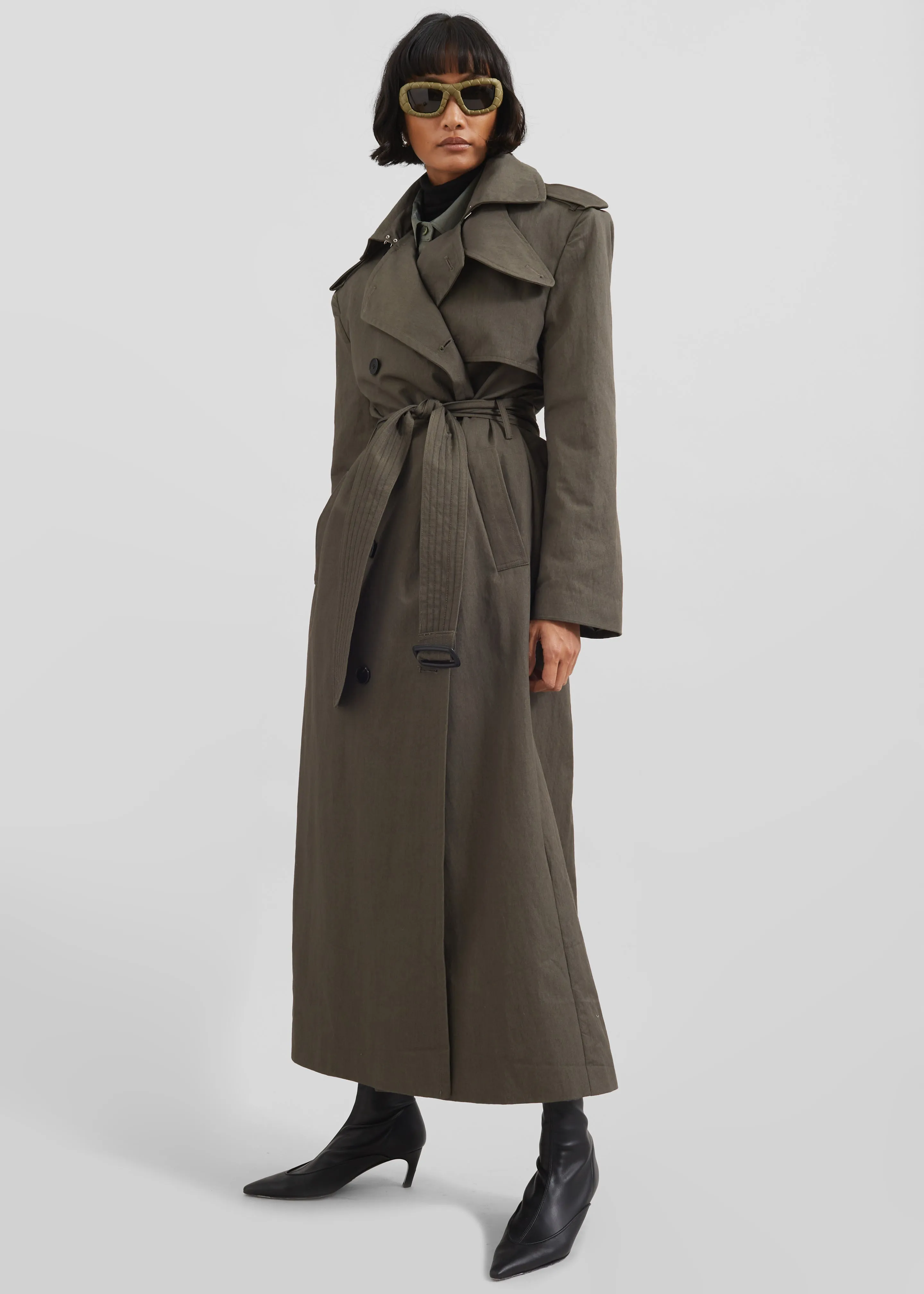 Rolen Trench Coat - Dark Olive