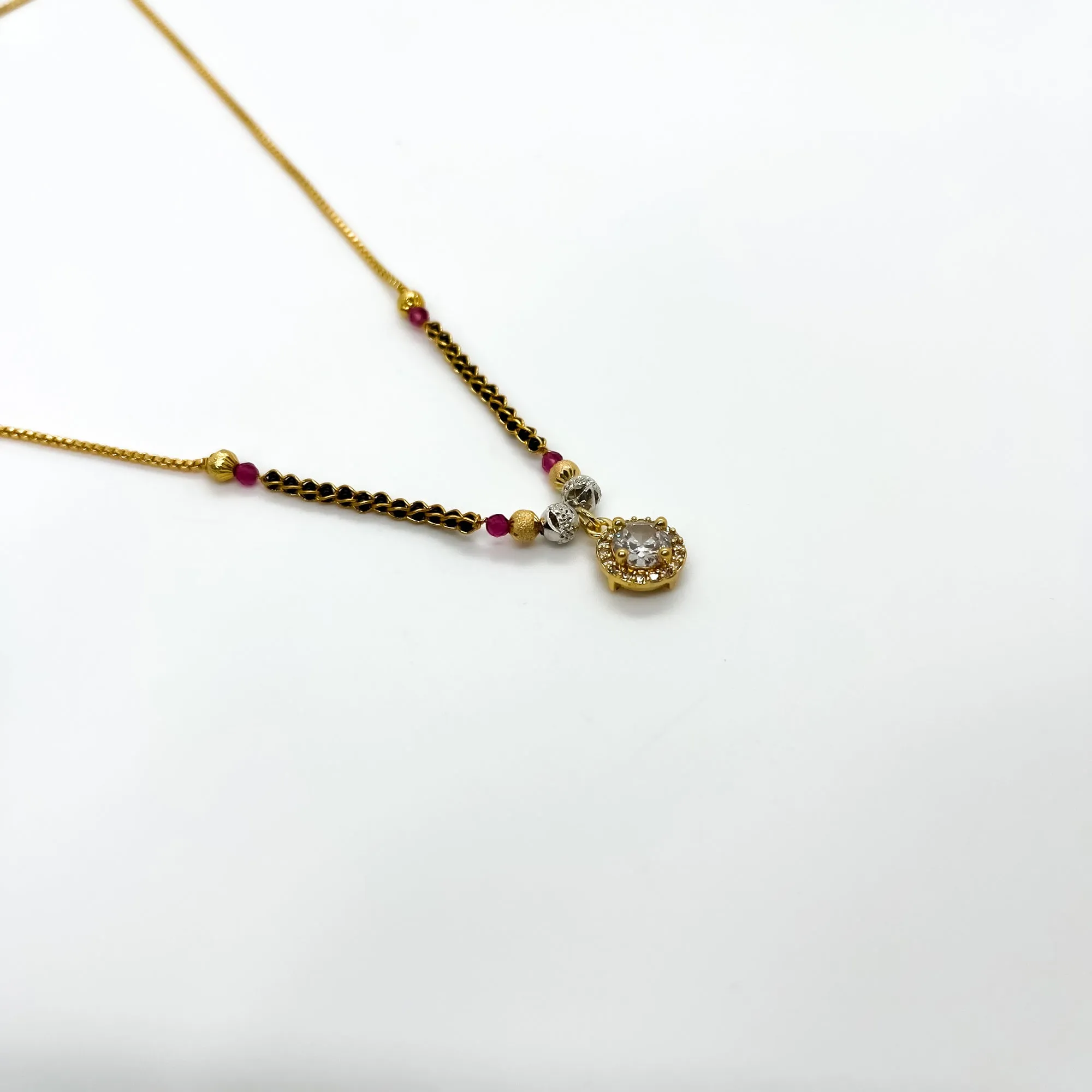 Round Diamond Pendant Mangalsutra For Women