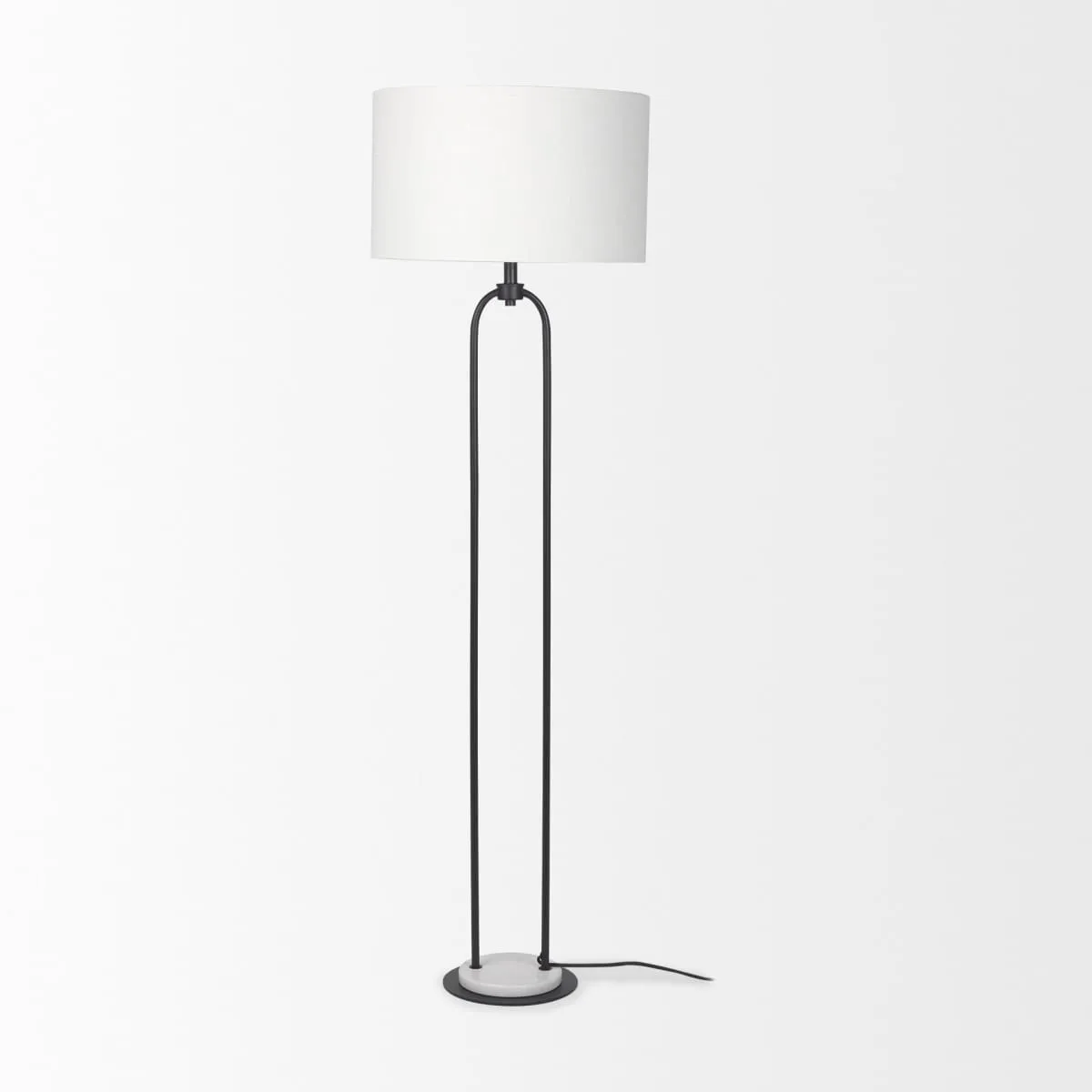 Sarah Floor Lamp Black Metal | White Shade