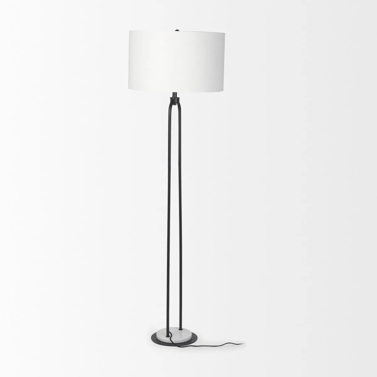 Sarah Floor Lamp Black Metal | White Shade