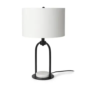 Sarah Table Lamp Black Metal | White Shade