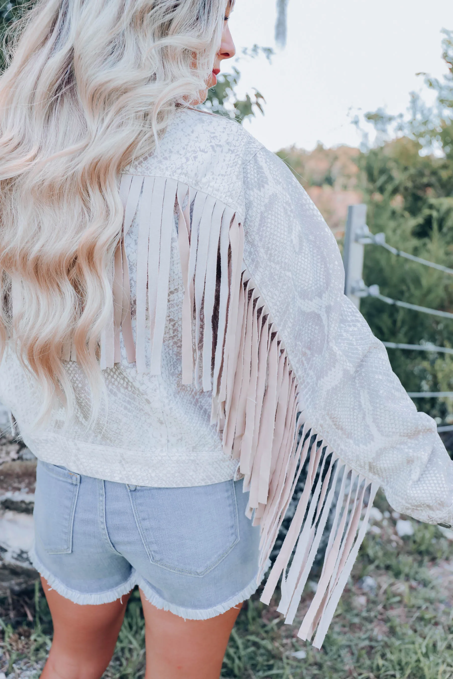 Serpent Fringe Denim Jacket