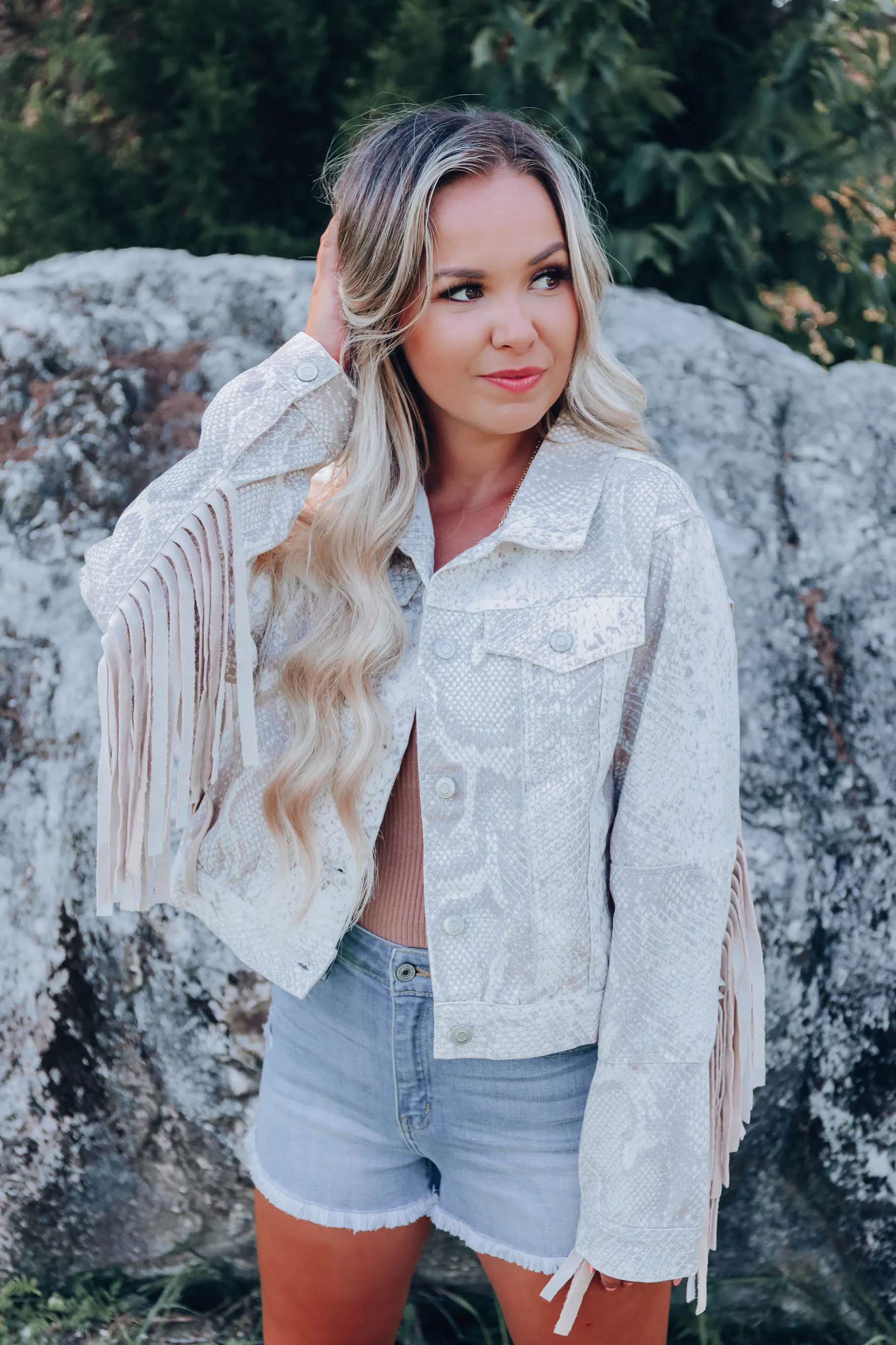 Serpent Fringe Denim Jacket