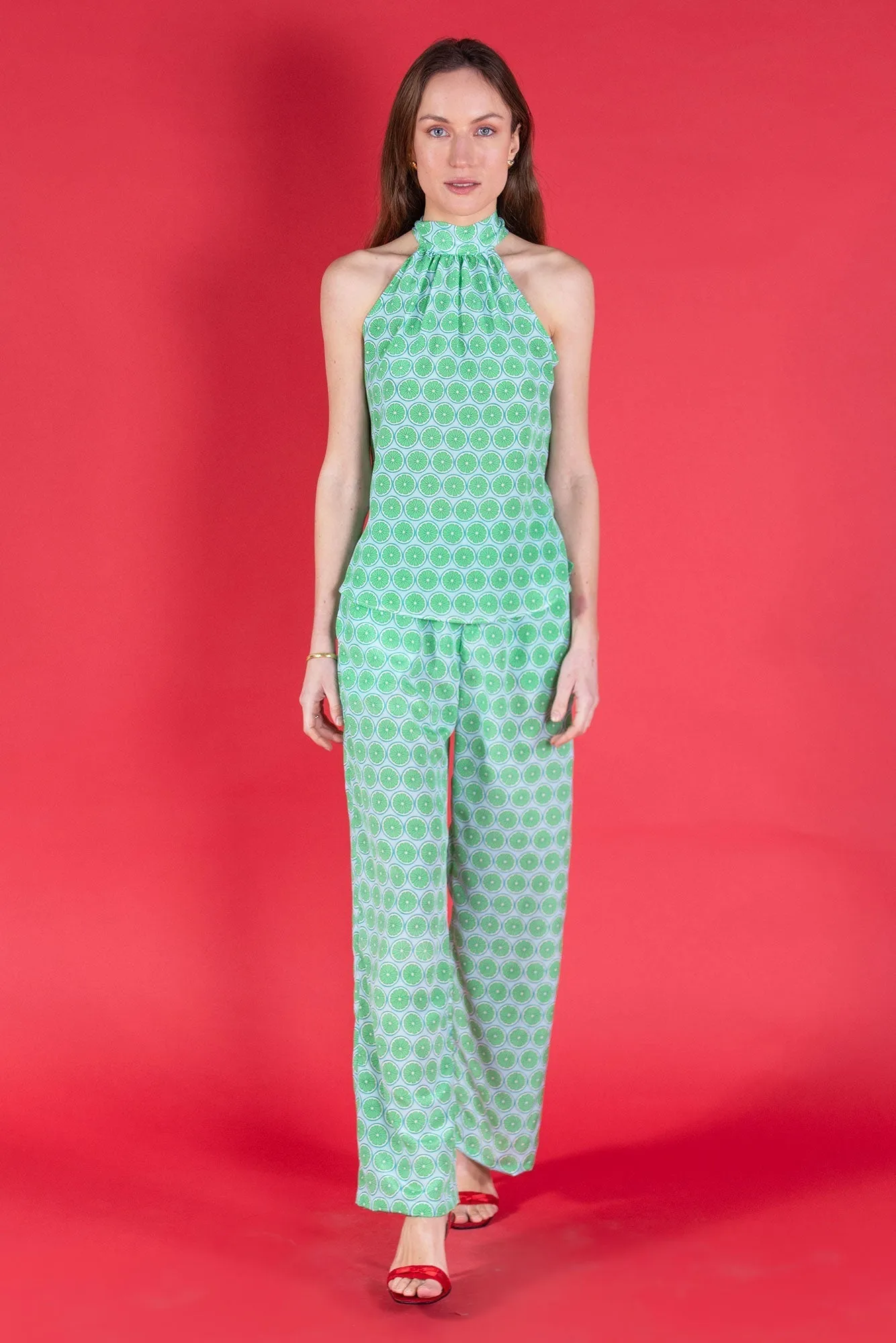 Silk Marina Pants LIME SLICE