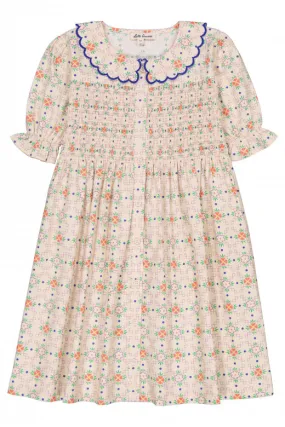 Simone Girls' Floral Print Smocked Dress