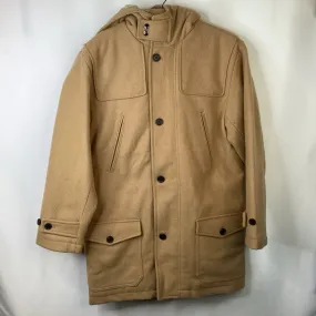 Size 14-16: Gap Tan 70% Wool Zip-Up Coat W/Hood-NEW W/Tag