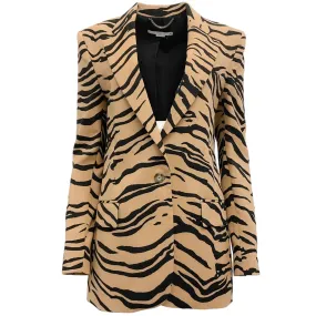 Stella McCartney Tan / Black Tiger Print Blazer