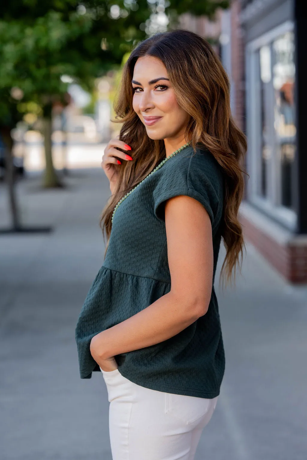 Subtle Checkered Peplum Tee