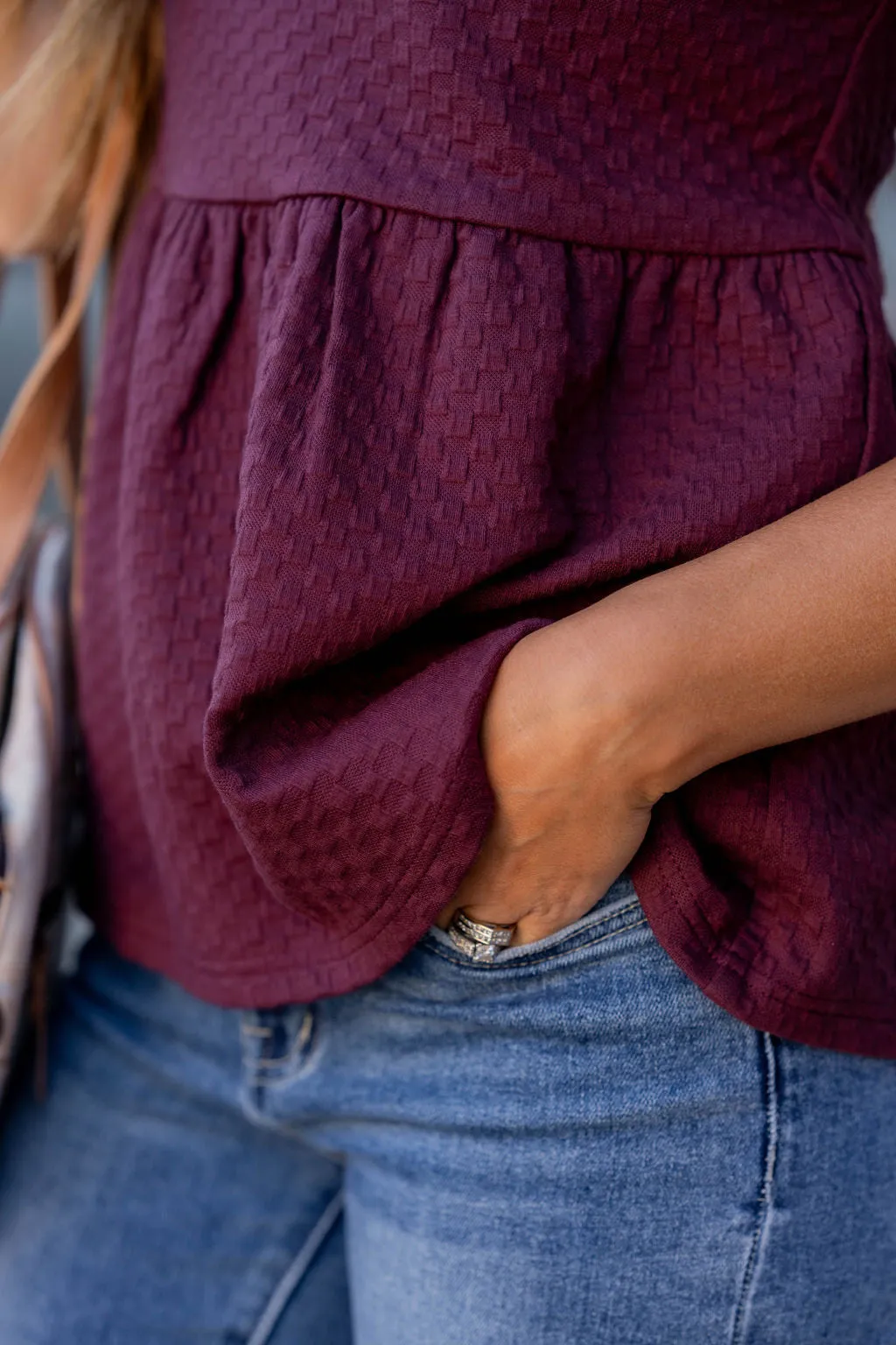 Subtle Checkered Peplum Tee