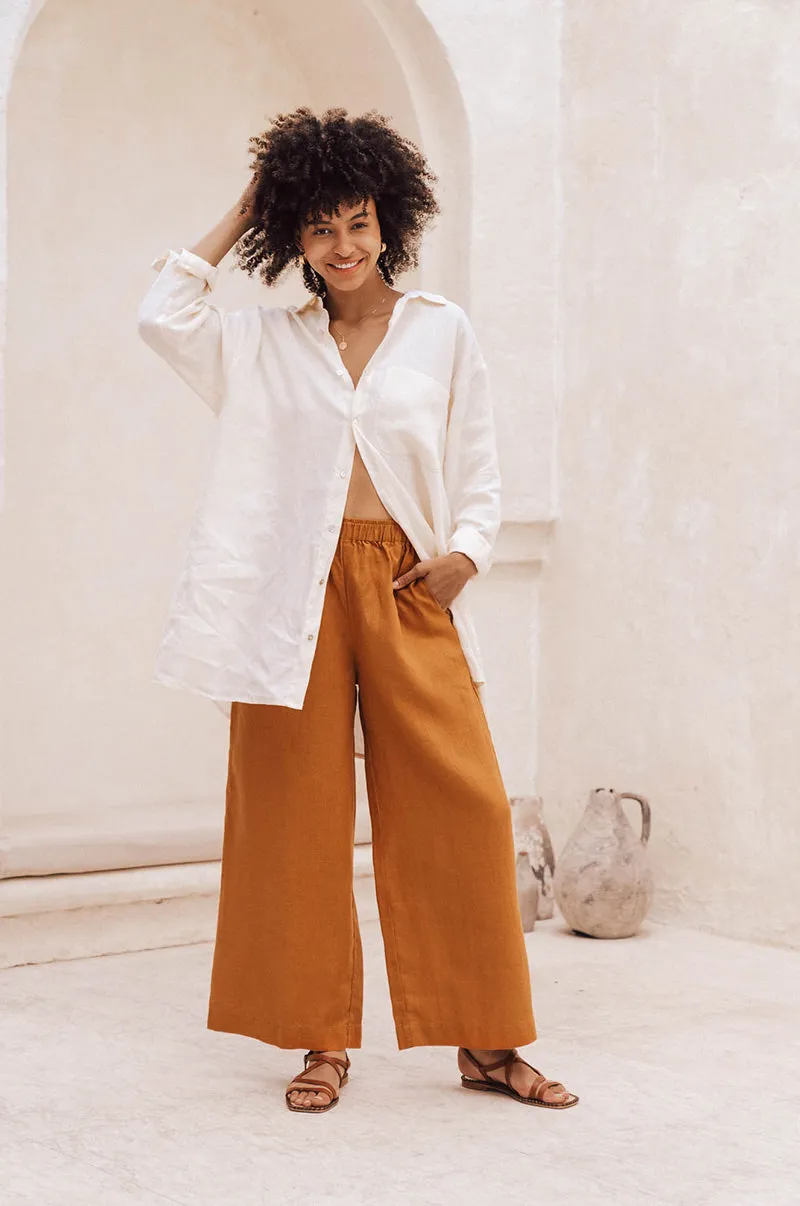 SUMMER Pants - ochre linen