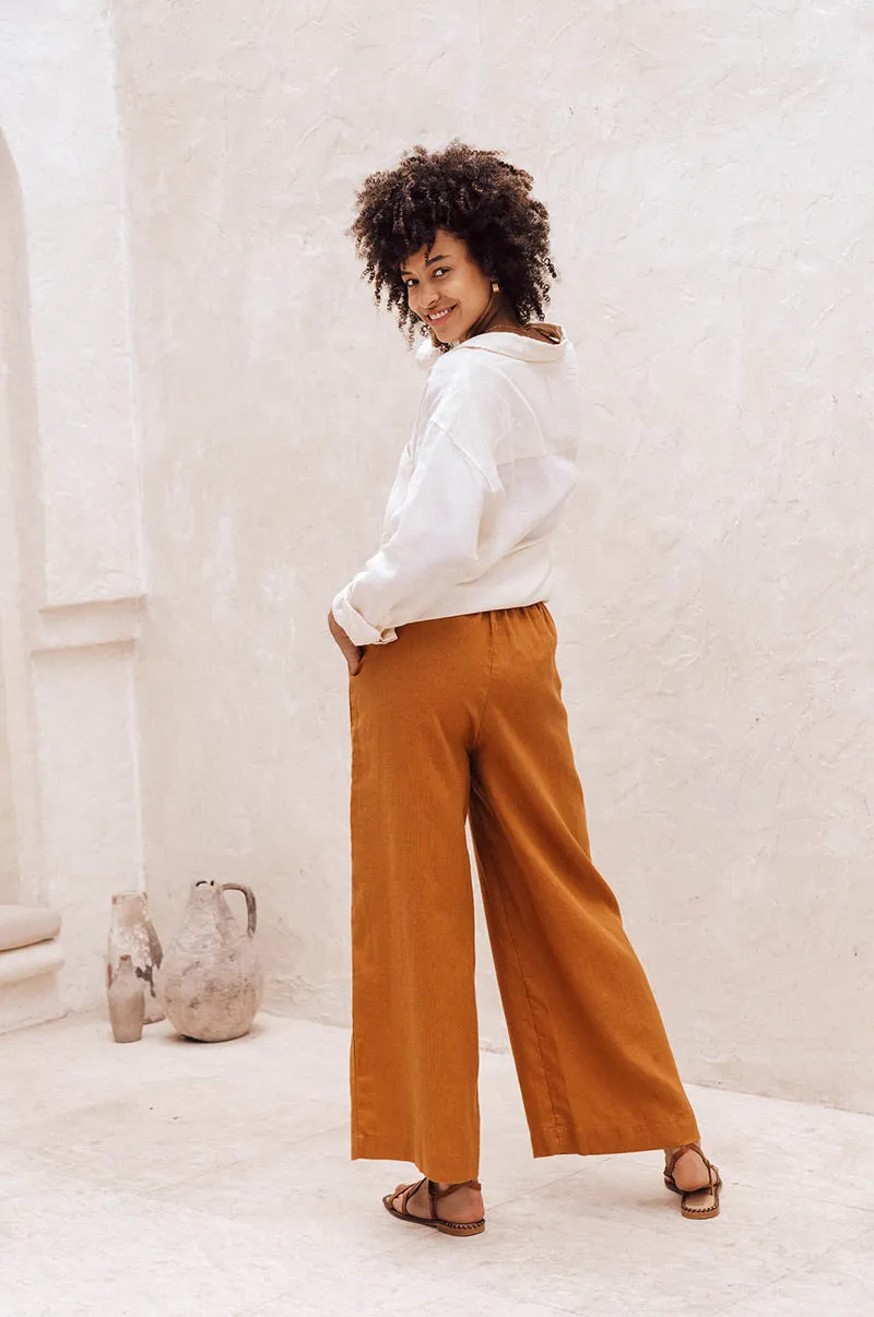 SUMMER Pants - ochre linen