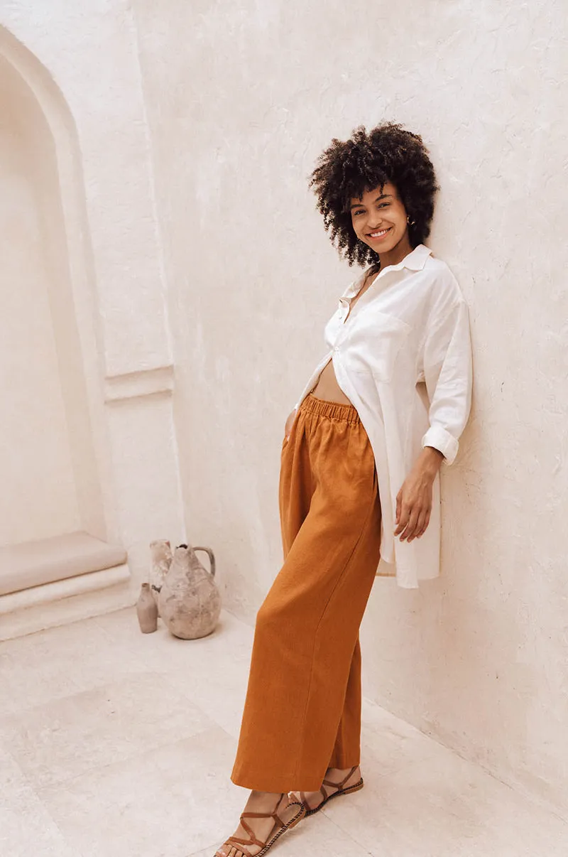 SUMMER Pants - ochre linen