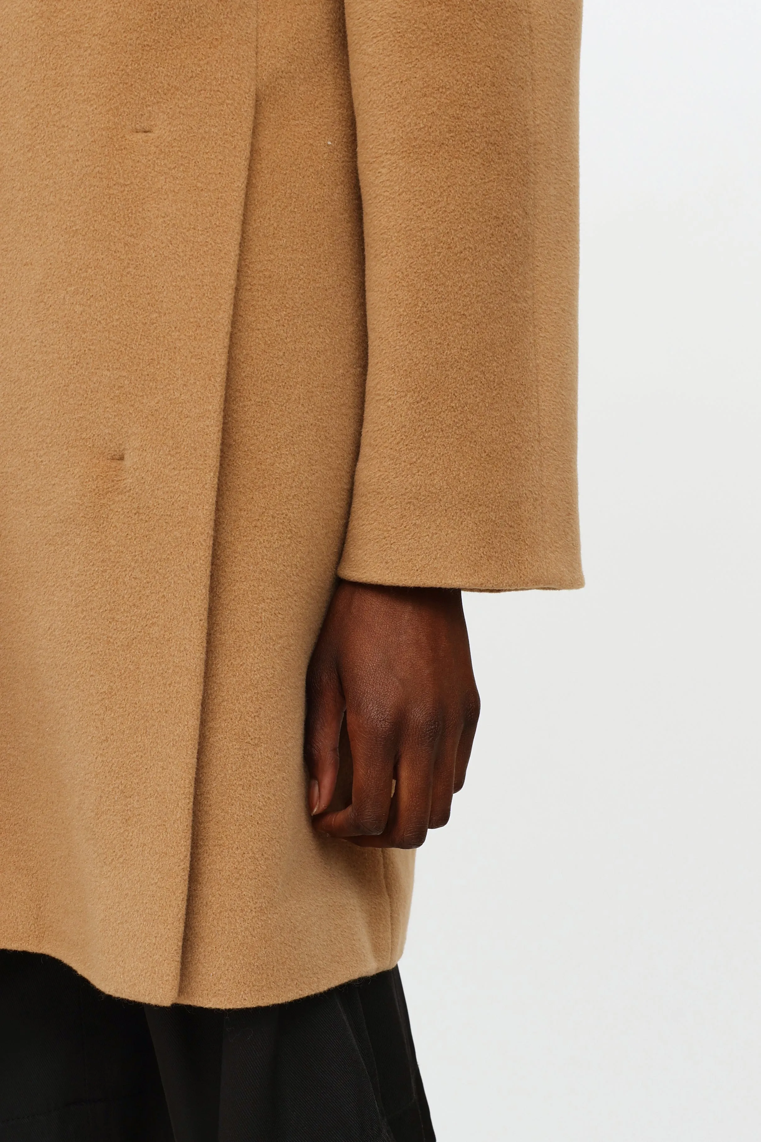 Tan Wool Button Up Coat