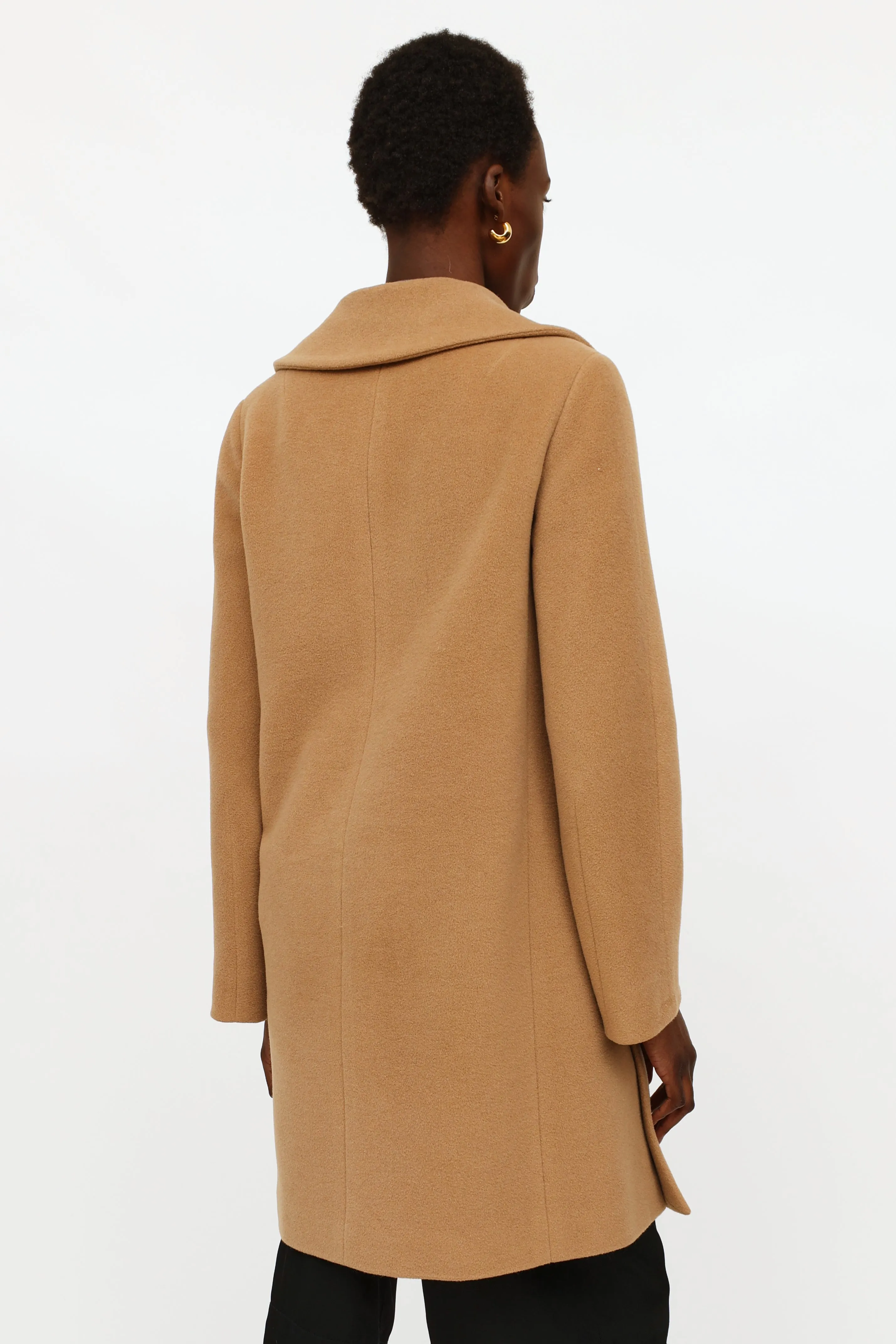 Tan Wool Button Up Coat