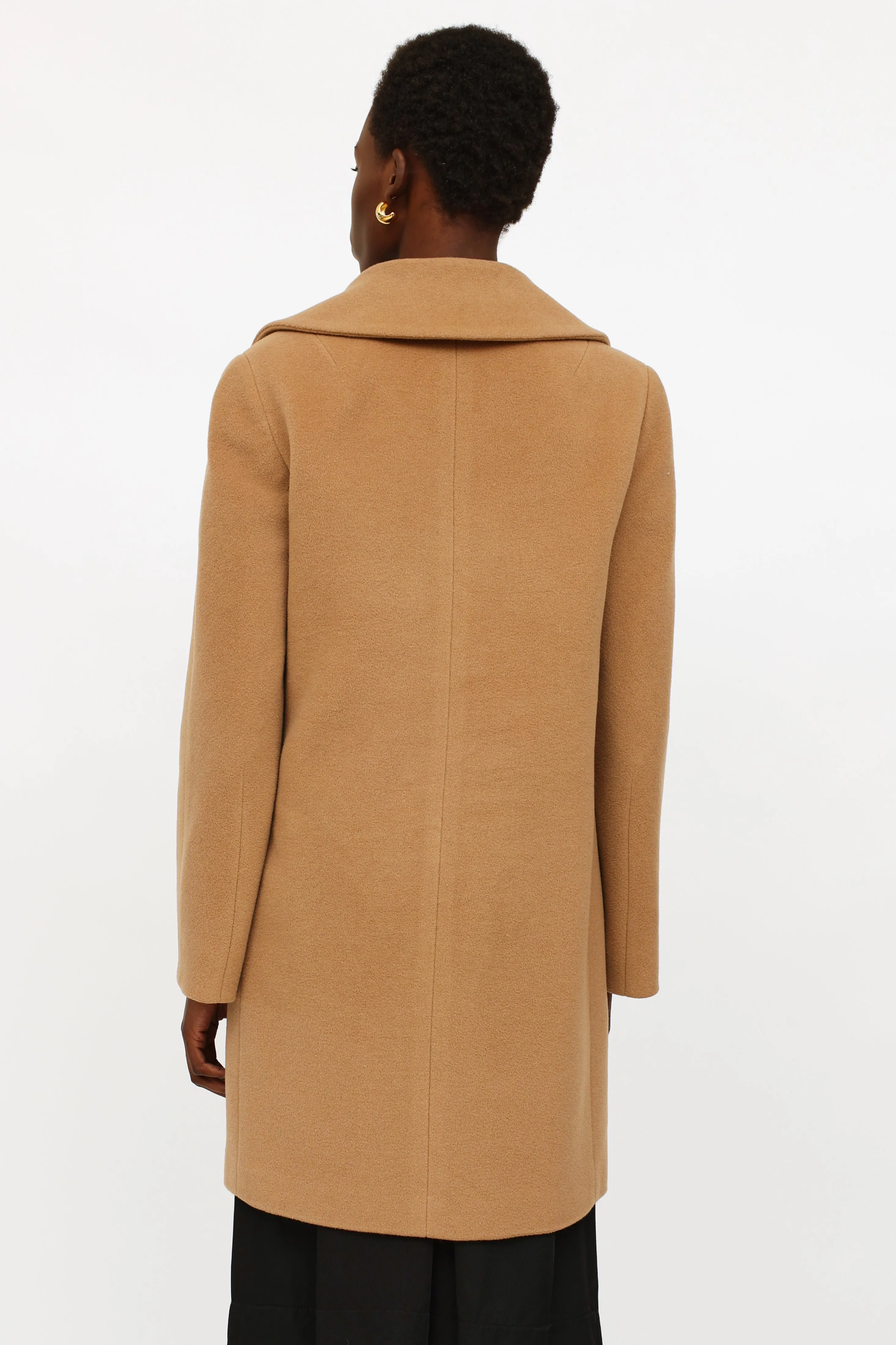 Tan Wool Button Up Coat