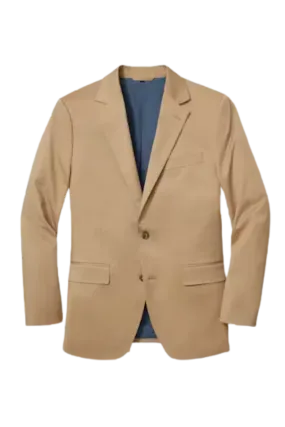 Tan Wool Stretch 2-Button Notch Lapel Jacket