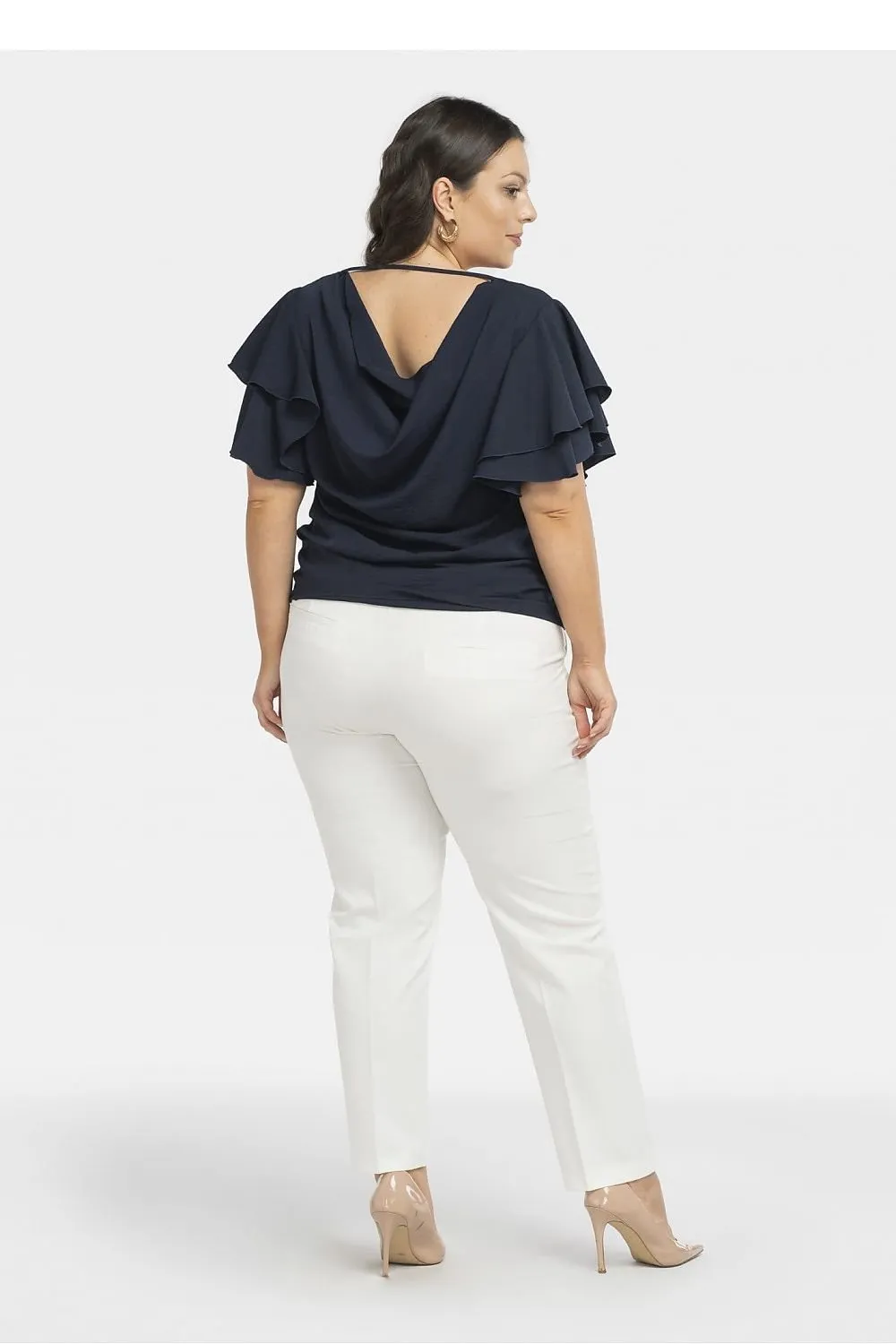 TEEK - Plus Size Big Ruffle Sleeves Blouse