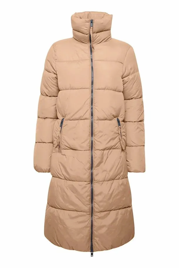 The Bomina Puffer Long Jacket - Tannin - PLUS