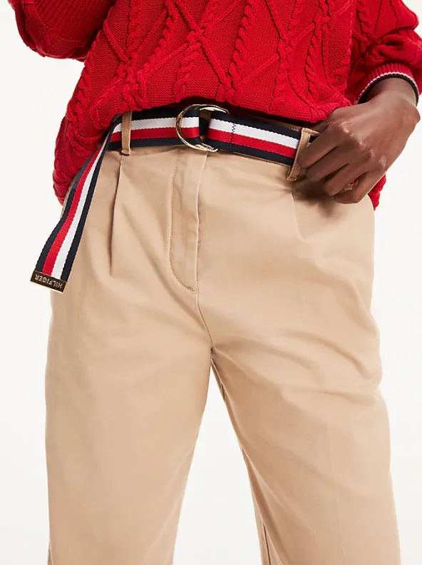 TOMMY HILFIGER ESSENTIAL CROPPED PLEATED CHINOS 26509