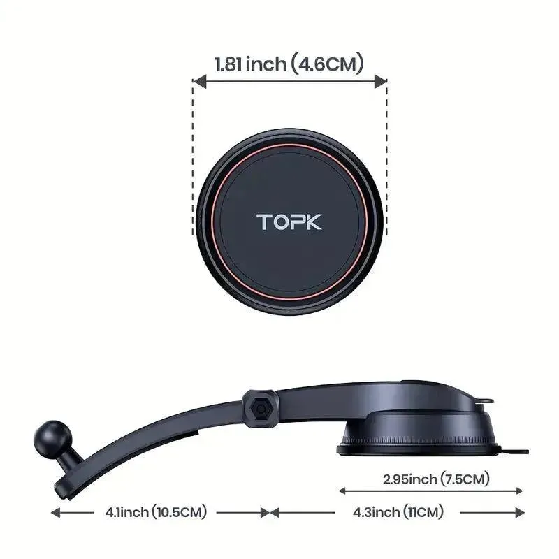 TOPK N52 Magnetic Car Phone Holder For Dashboard