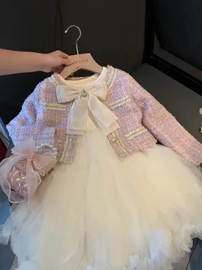 Tweed and Twirls Blazer and Tutu Dress Set