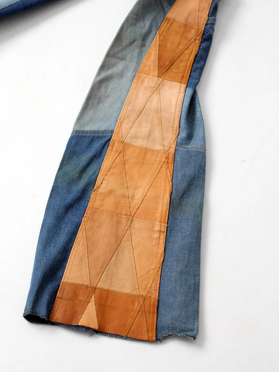 vintage 70s Antonio Guiseppe patchwork jeans, 27 x 34