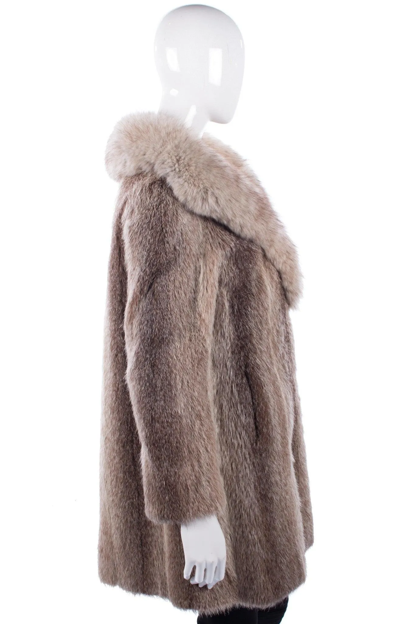 Vintage artic fox fur coat with full collar size M