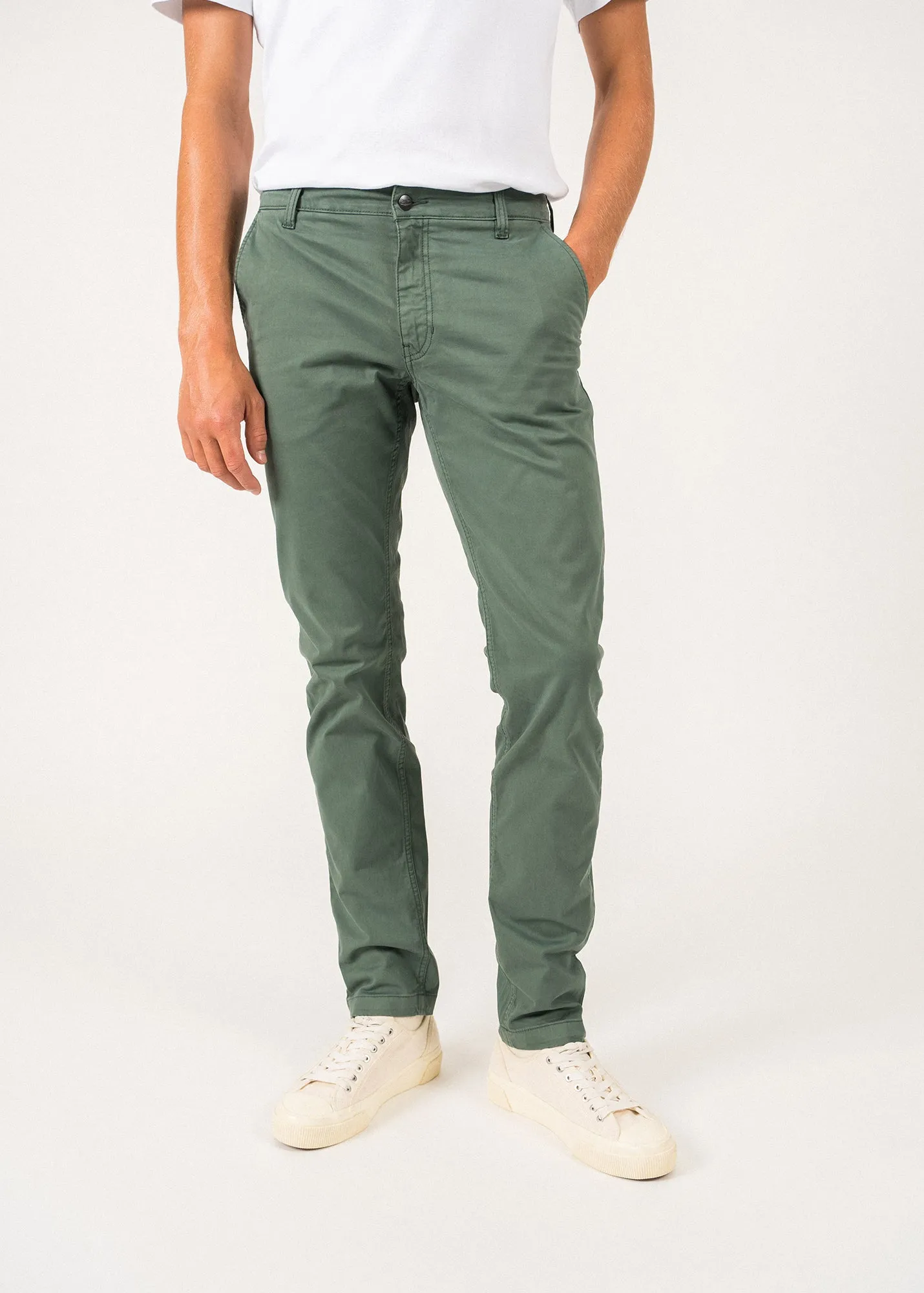 Voile Hiver chino pants - in stretch cotton twill (VEGETAL)